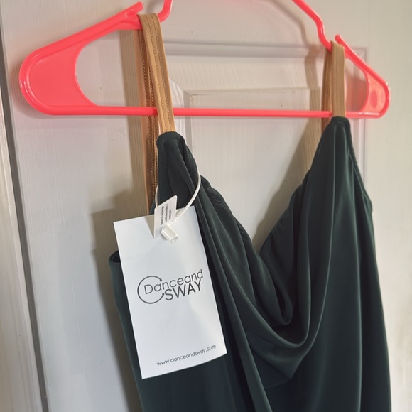 Dance & Sway Green Rumba Spaghetti Straps Latin Dance Performance Dress Size 2X - Picture 4 of 9